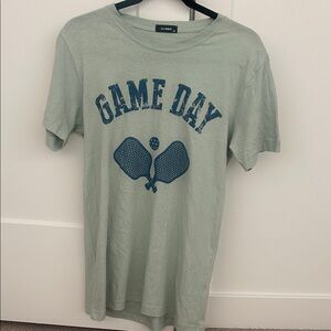 2& Moon "Game Day" Pickleball Graphic Tee - Sage Green - Size M NWOT